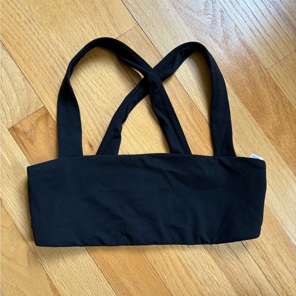 Aerie Black Cross-Back Activewear Top